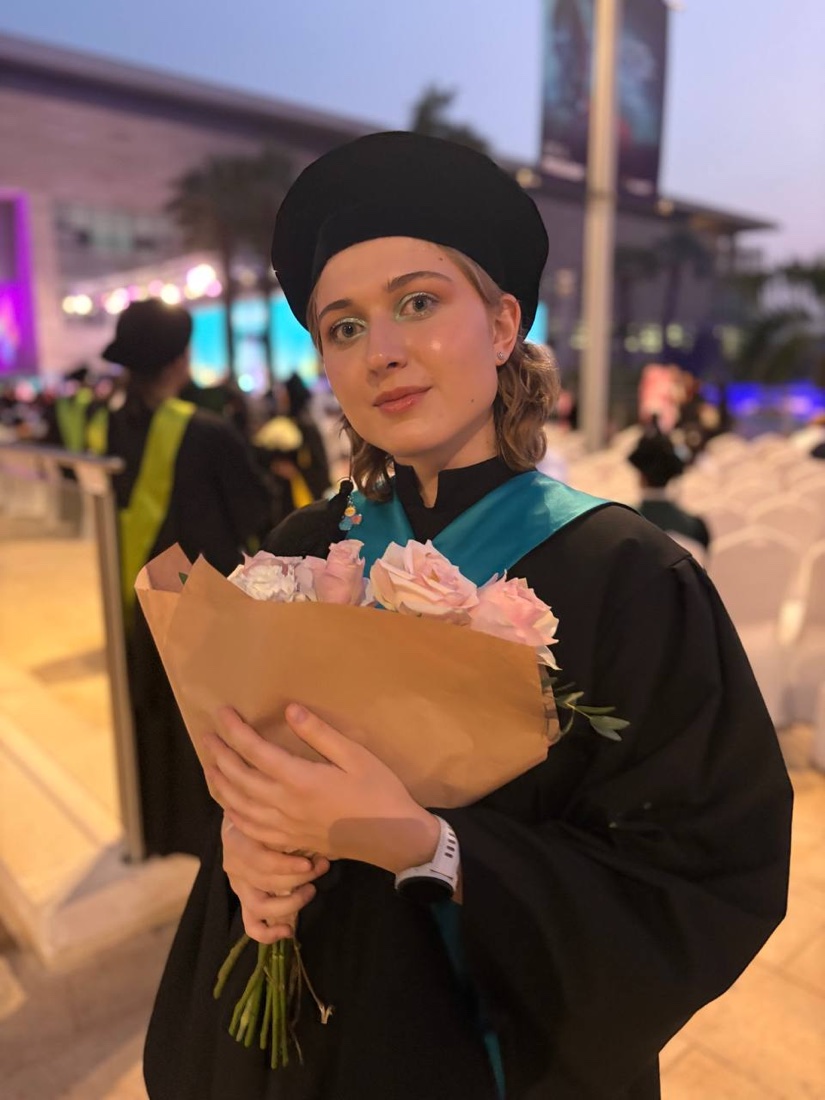 Milena Chernyshevskaia at her KAUST graduation